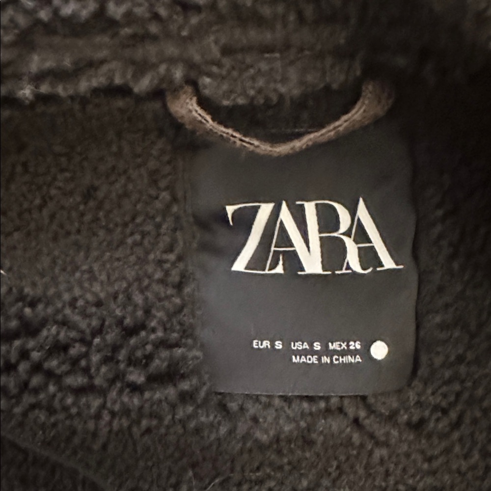 Zara Shearling and Leather Coat - Picture 4 of 4
